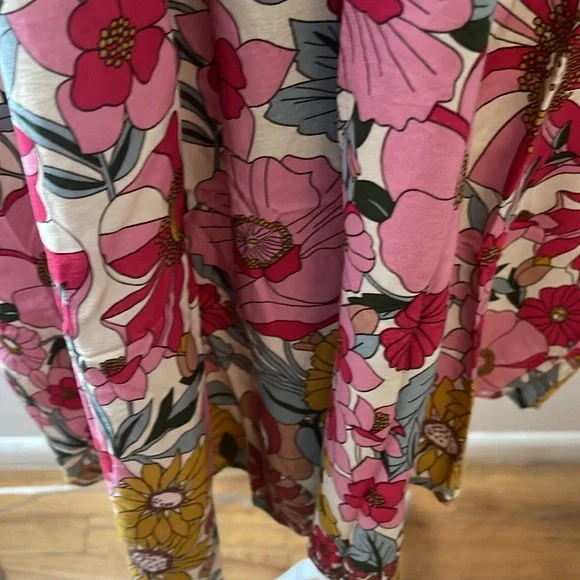 NATURAL LIFE Floral Midi Dress - Pink, Yellow, Green - Picture 7 of 7
